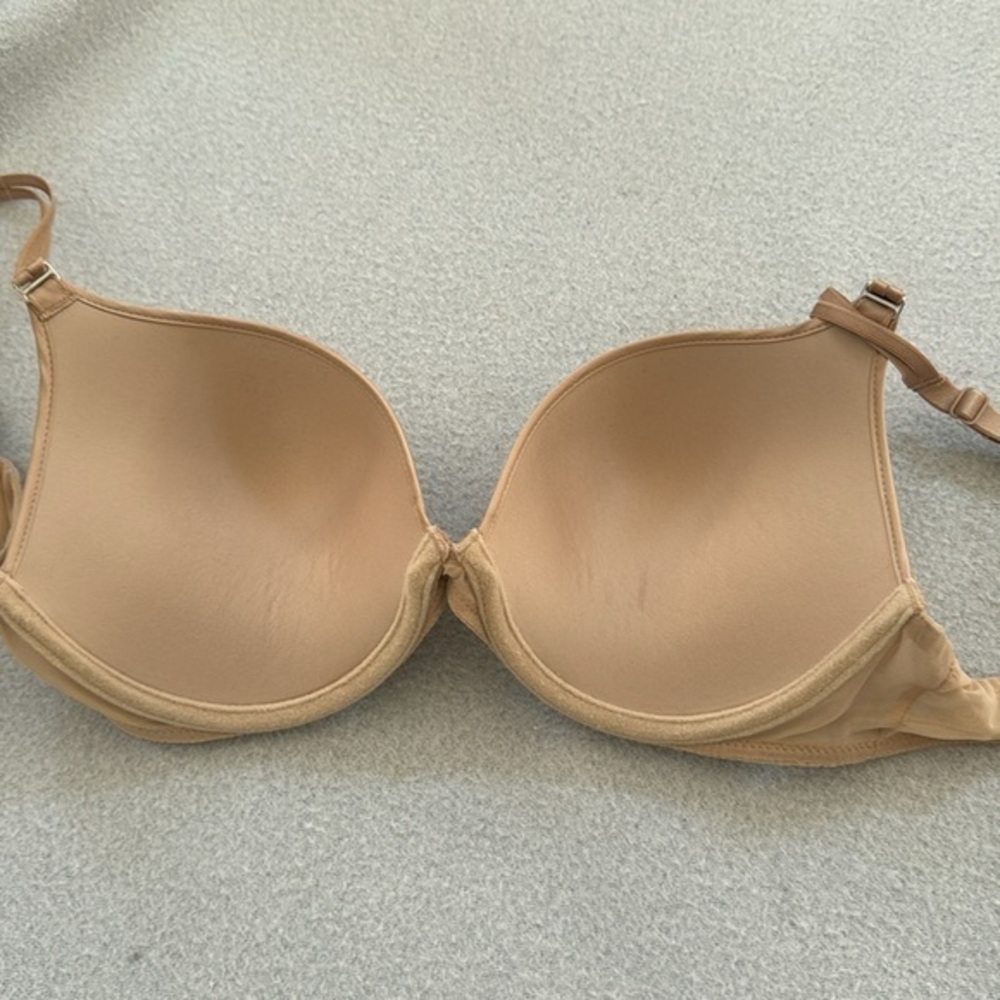 Chantelle‎ 3952 Sublime Invisible Push Up Plunge nude bra size 34D - Picture 6 of 7